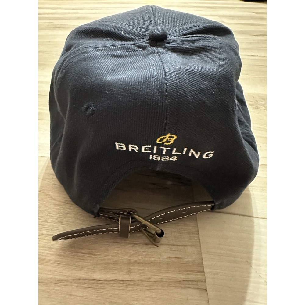 Breitling 1884 Promotional Baseball Cap W/ Leather Strap (Navy / Gold) One Size - Picture 3 of 7